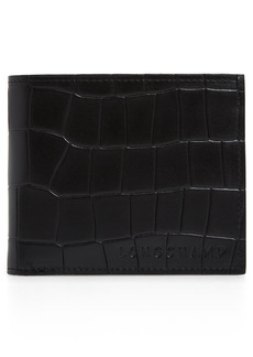 Longchamp Croco Block Embossed Leather Bifold Wallet in Black at Nordstrom