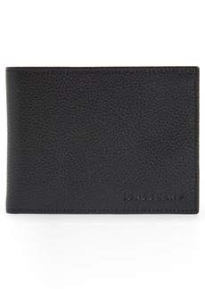Longchamp Le Foulonne Coin Pouch Leather Bifold Wallet in Black at Nordstrom