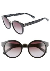 Longchamp 51mm Round Sunglasses in Marble Black at Nordstrom