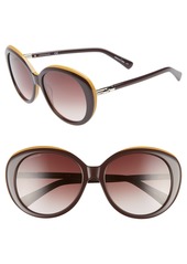 Longchamp 57mm Gradient Oval Sunglasses in Wine/Ochre at Nordstrom