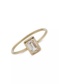 Loren Stewart 14K Gold & Emerald-Cut White Topaz Ring