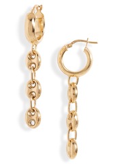 Loren Stewart Puff Chain Drop Huggie Hoop Earrings in Yellow Gold at Nordstrom
