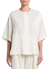Loro Piana Adriana Cotton-Blend Textured-Plaid Shirt