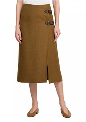 Loro Piana Alinne Linen & Wool-Blend Midi-Skirt