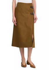 Loro Piana Alinne Linen & Wool-Blend Midi-Skirt