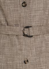 Loro Piana Ardian Belted Wool Blend T-neck Jacket