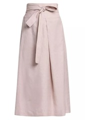Loro Piana Ariel Linen & Wool-blend Midi-Skirt
