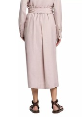Loro Piana Ariel Linen & Wool-blend Midi-Skirt