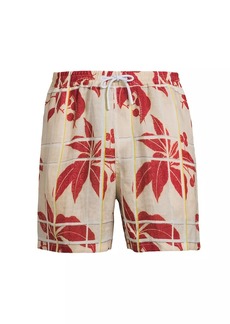 Loro Piana Bermuda Bay Hibiscus Linen Shorts