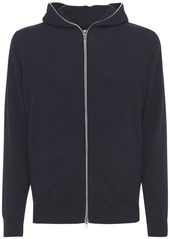 Loro Piana Cashmere & Cotton Knit Fitted Zip Hoodie