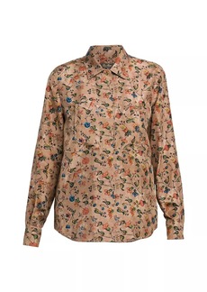 Loro Piana Cheriel Garden-Print Silk Shirt