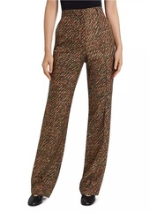 Loro Piana Dany Andre Print Silk Trousers