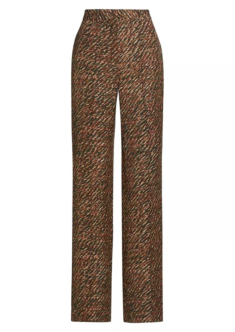 Loro Piana Dany Andre Print Silk Trousers