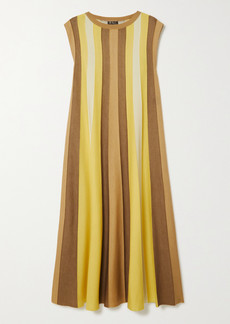 Loro Piana Edinburgh Striped Cashmere And Silk-blend Maxi Dress