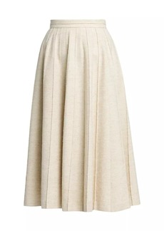 Loro Piana Fumiko Wool-Blend A-Line Midi-Skirt