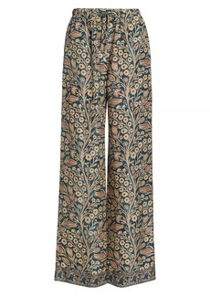 Loro Piana Helios Silk Tree Of Life Trousers