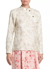 Loro Piana Klara Floral Linen Long-Sleeve Shirt