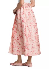 Loro Piana Leah Blooms Silk Wrap Midi-Skirt