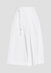 Loro Piana - Courtney belted pleated cotton-poplin skirt - White - IT 38