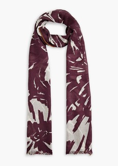 Loro Piana - Printed cashmere and silk-blend scarf - Purple - OneSize
