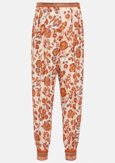 Loro Piana Alvy floral silk georgette tapered pants