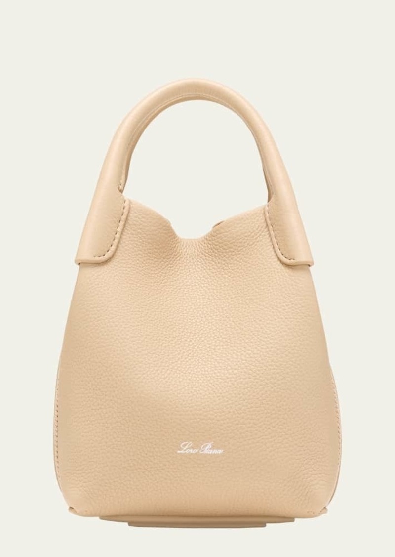 Loro Piana Bale Micro Grain Leather Crossbody Bag