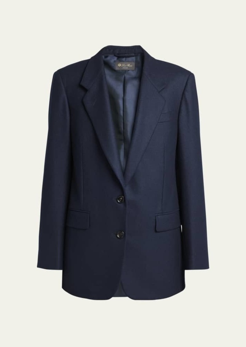 Loro Piana Belia Wool Cashmere Flannel Blazer