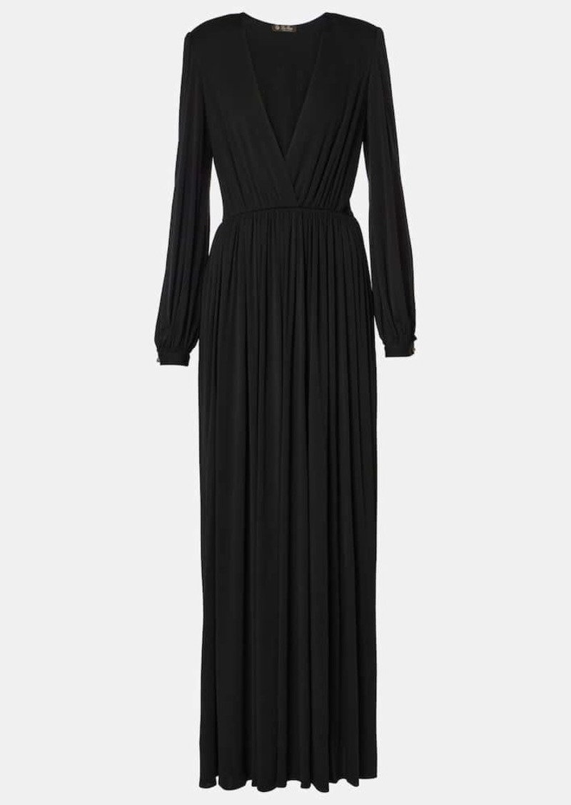 Loro Piana Bianca gathered jersey maxi dress