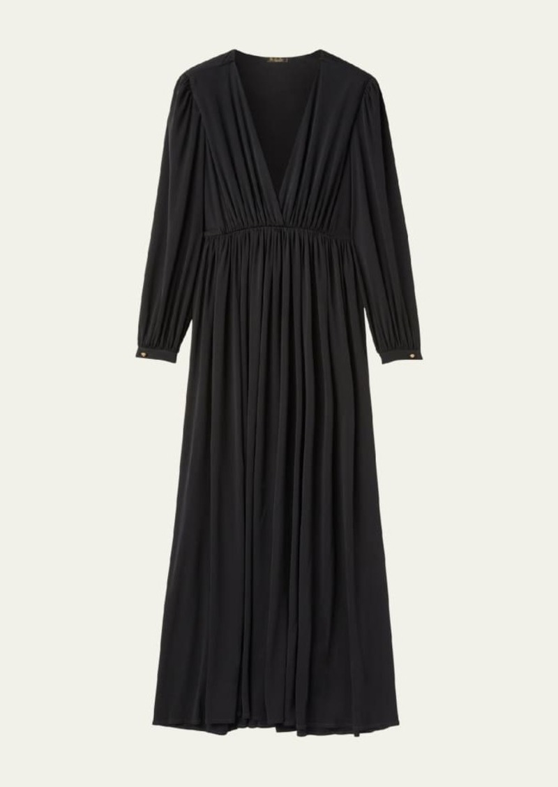 Loro Piana Bianca Jersey Puff-Sleeve Maxi Dress