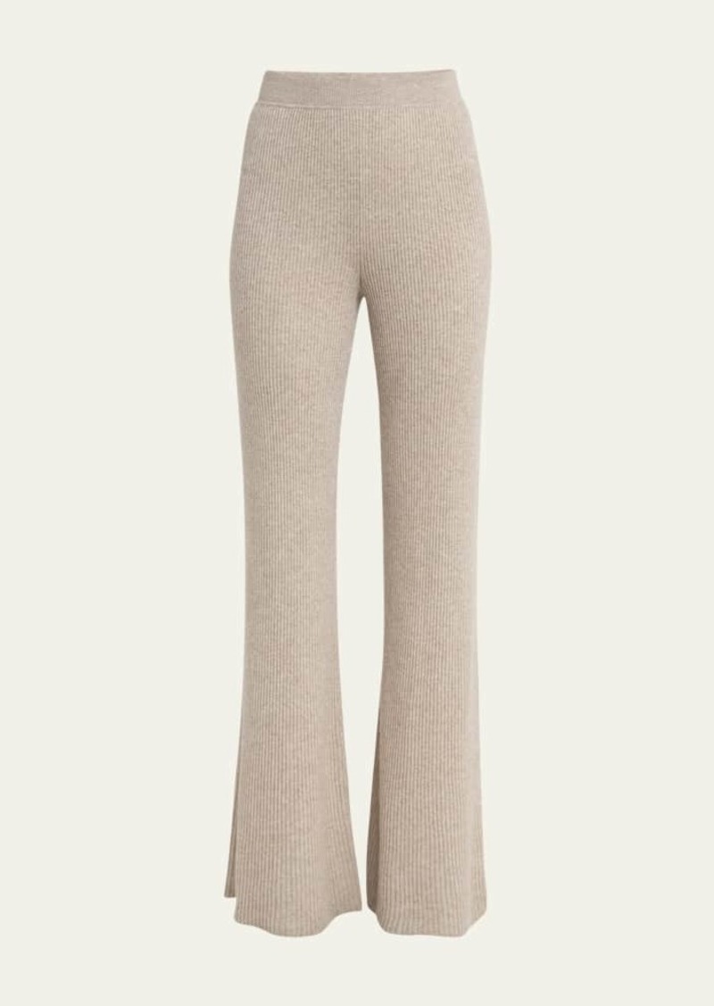 Loro Piana Camino Ribbed Cashmere-Silk Trousers