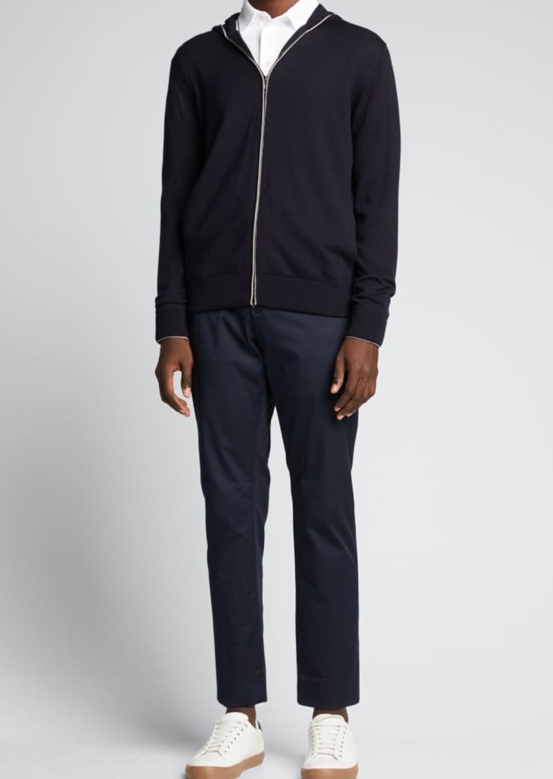 Loro Piana Cashmere-Cotton Zip-Front Hoodie