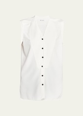 Loro Piana Caylee Silk Dyed Button-Front Blouse