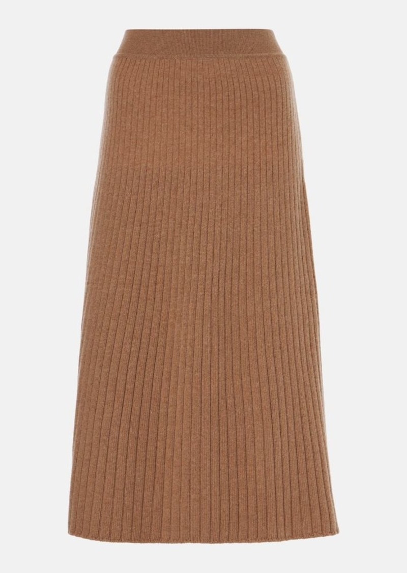 Loro Piana Cervatto ribbed-knit cashmere midi skirt