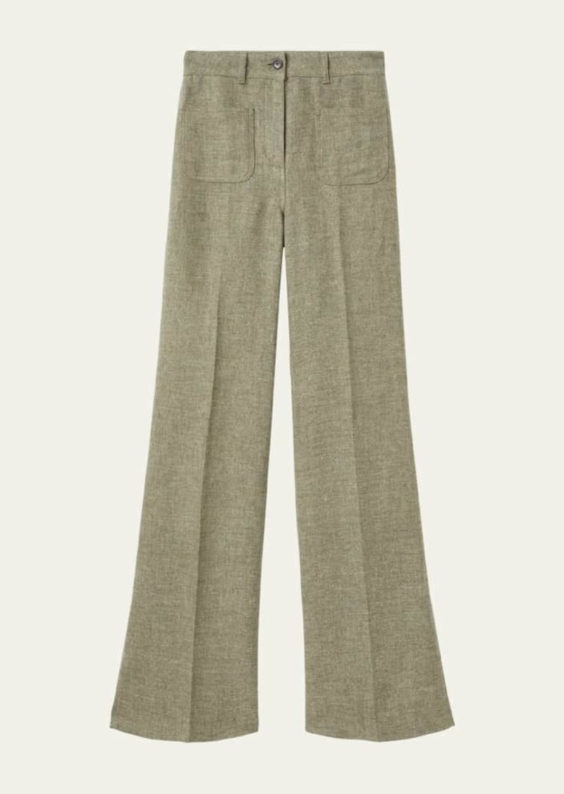 Loro Piana Danbeth Wide Leg Linen Trousers