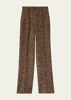 Loro Piana Dany Silk Andre-Print Trousers