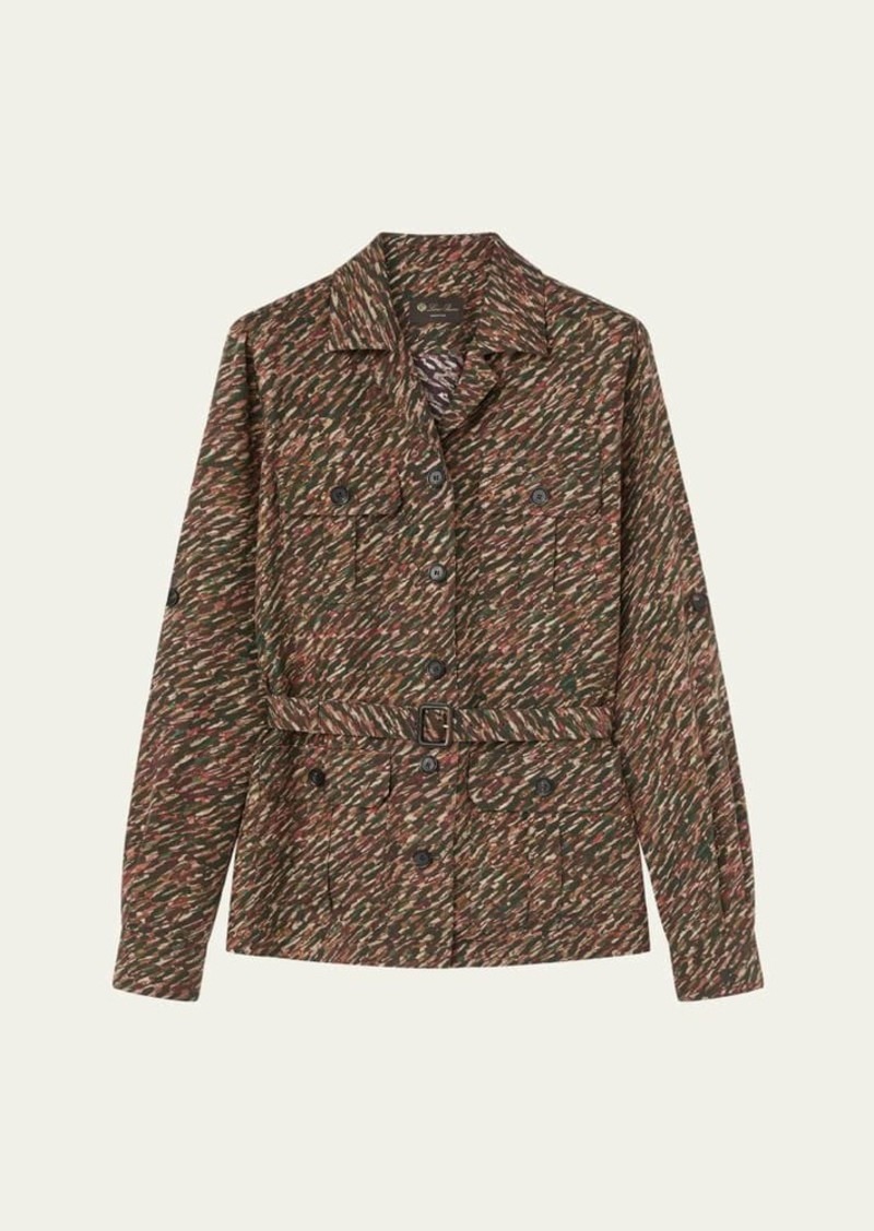 Loro Piana Deanna Belted Andre-Print Shirt Jacket