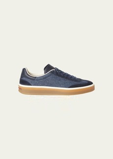 Loro Piana Denim Low-Top Tennis Sneakers