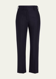 Loro Piana Doyle Cashmere Flannel Straight-Leg Ankle Trousers