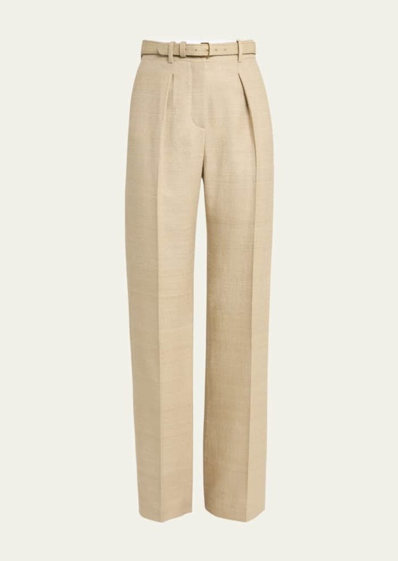 Loro Piana Edward Raw Tussah Silk Trousers