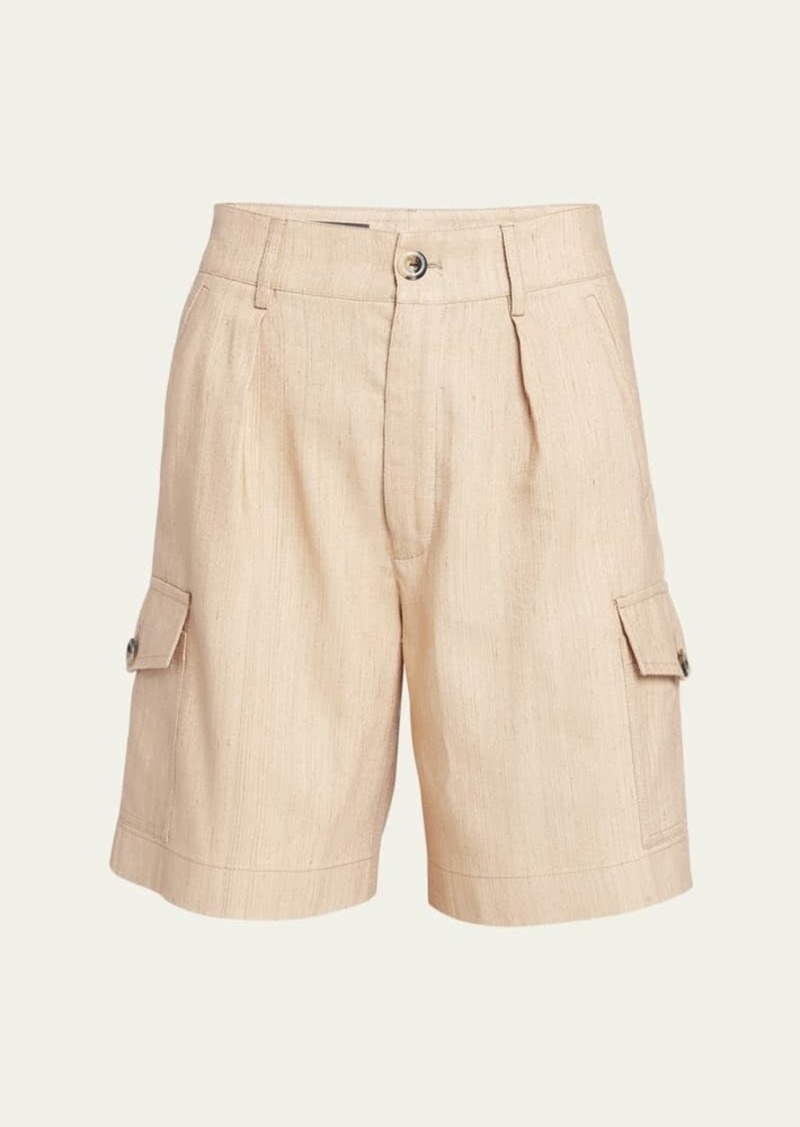 Loro Piana Eleazar Light Tussah Silk Bermuda Shorts