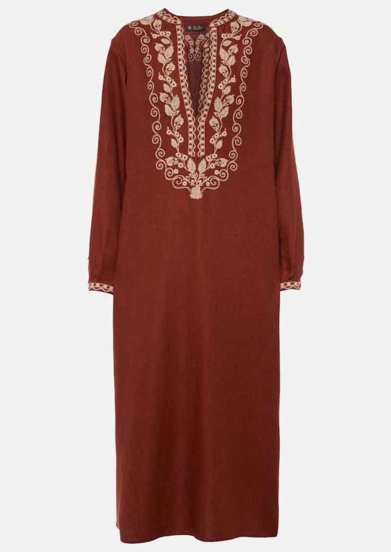 Loro Piana Faye embroidered linen kaftan