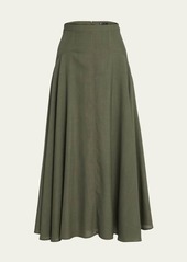 Loro Piana Flavia Breeze Wool Flared Maxi Skirt