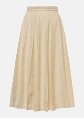 Loro Piana Fumiko wool, linen and silk midi skirt