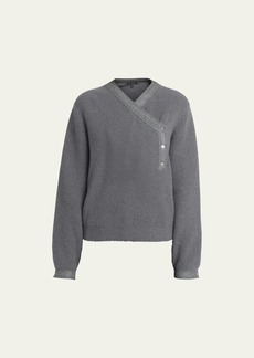 Loro Piana Te Anau Cashmere Button-Front Knit Sweater