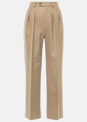 Loro Piana High-rise wool and cashmere suit pants