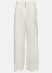 Loro Piana High-waisted wide-leg linen pants