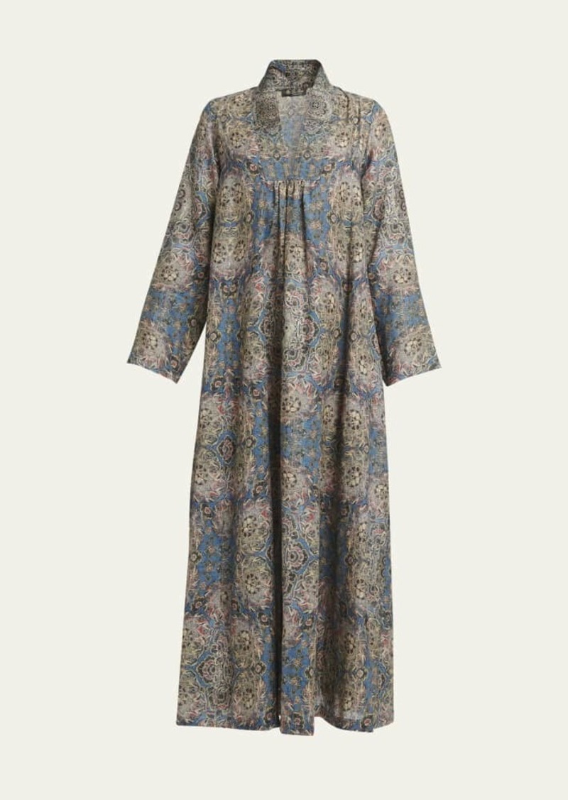 Loro Piana Kamilah Tapestry Bloom Linen Dress