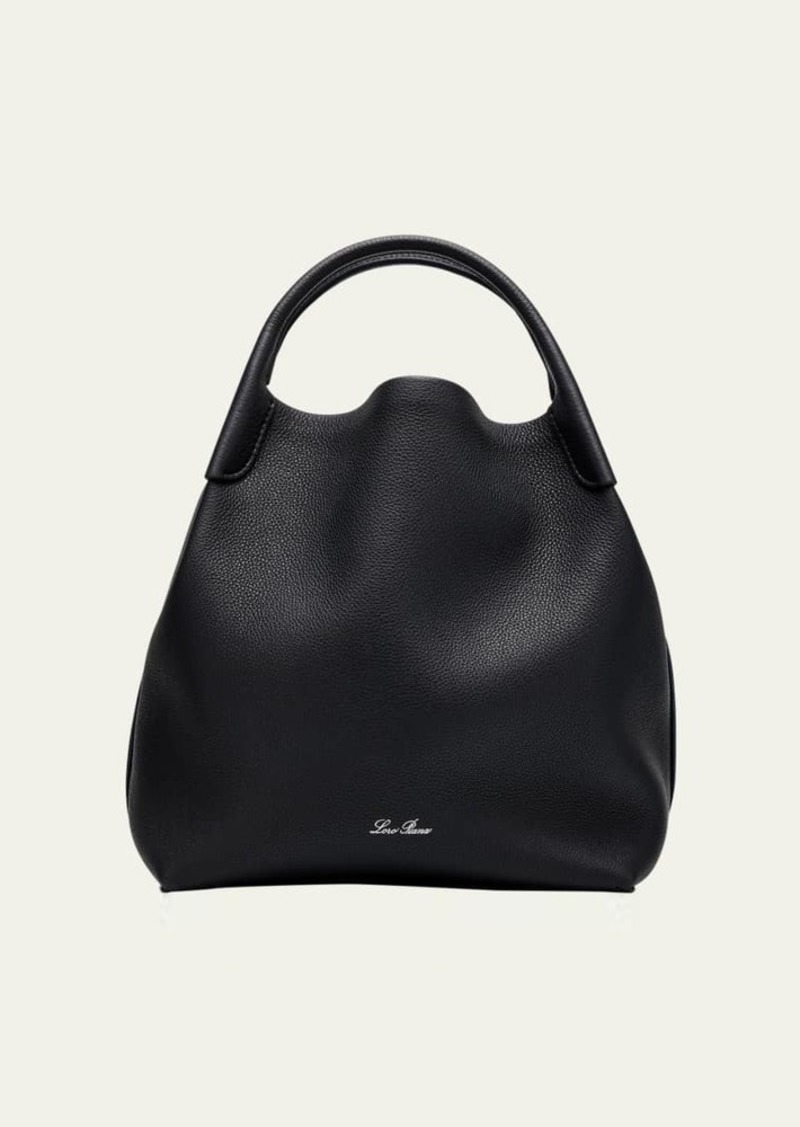 Loro Piana Large Bale Fine-Grain Leather Bag