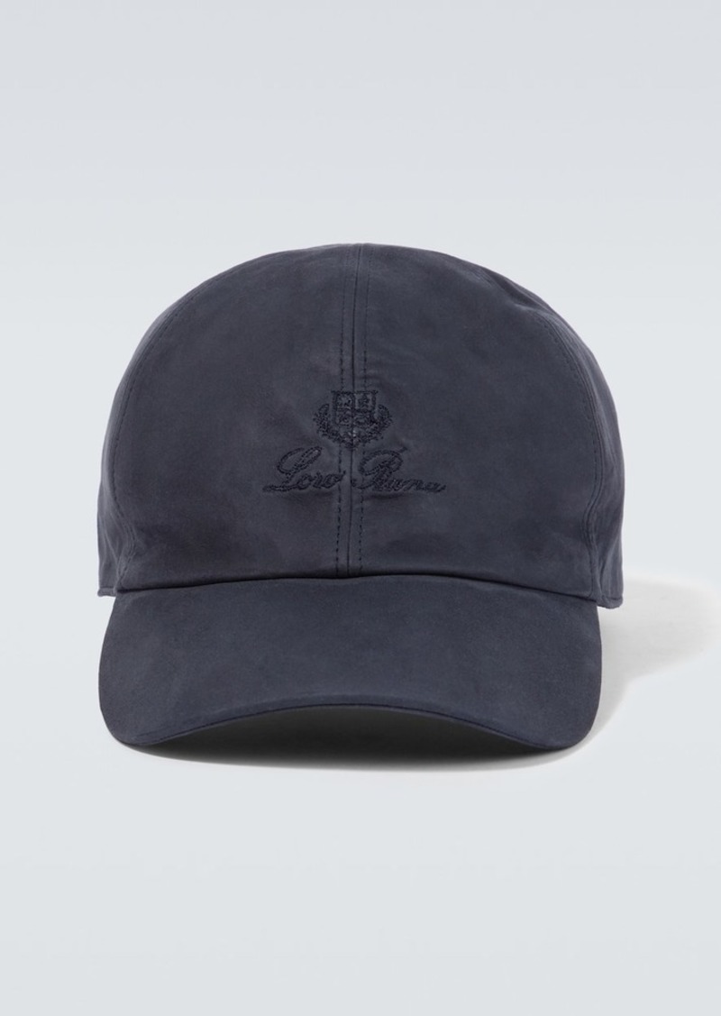 Loro Piana Logo suede baseball cap