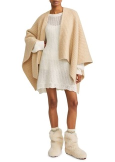 Loro Piana Long Sleeve Cashmere & Silk Sweater Minidress in 1000 White at Nordstrom